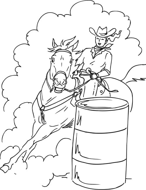 Barrel Racing Coloring Page - BreyerHorses.com