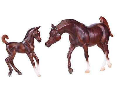 Chestnut Arabian Horse & Foal Model Breyer