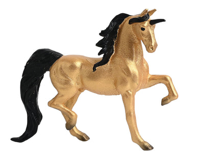 Pyrite - a gold model with black horn, mane and tail