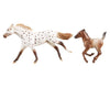 Stablemates Leopard Appaloosa Horse & Bay Semi-Appaloosa Foal Model Breyer