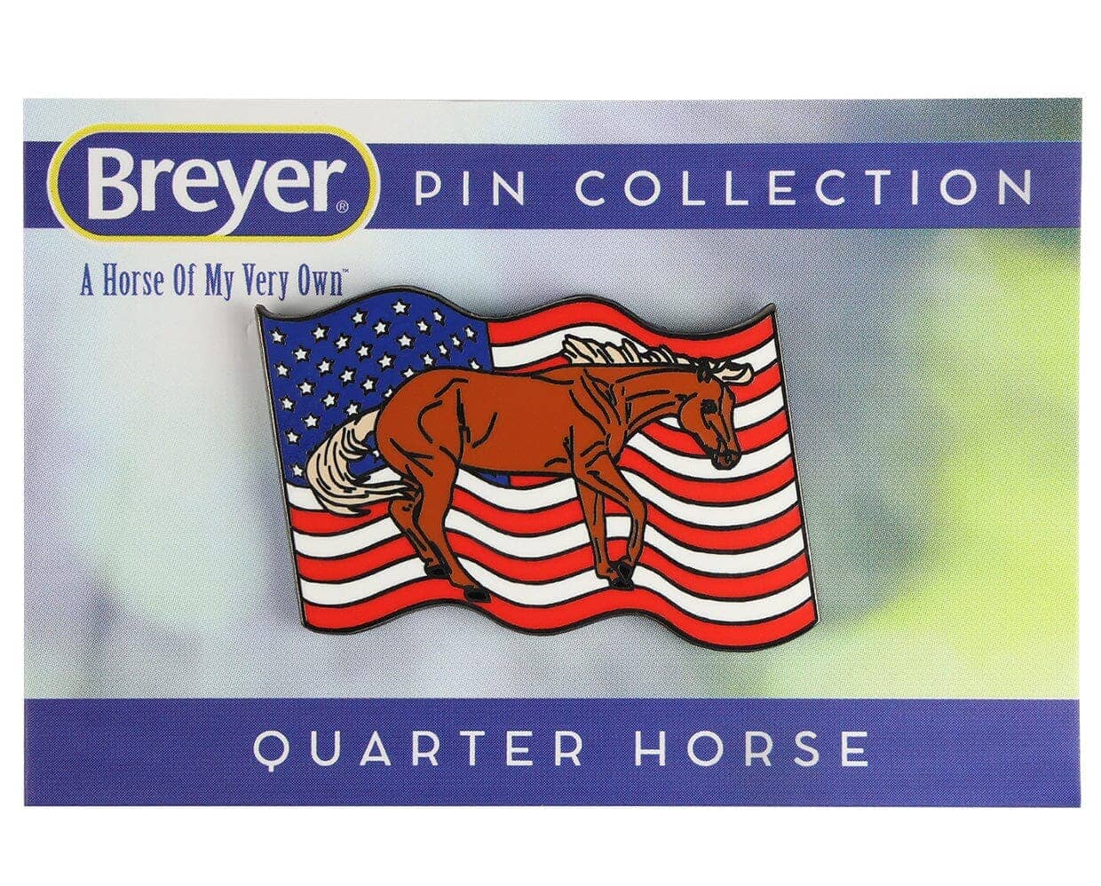 Quarter Horse on Flag Enamel Pin | Retired
