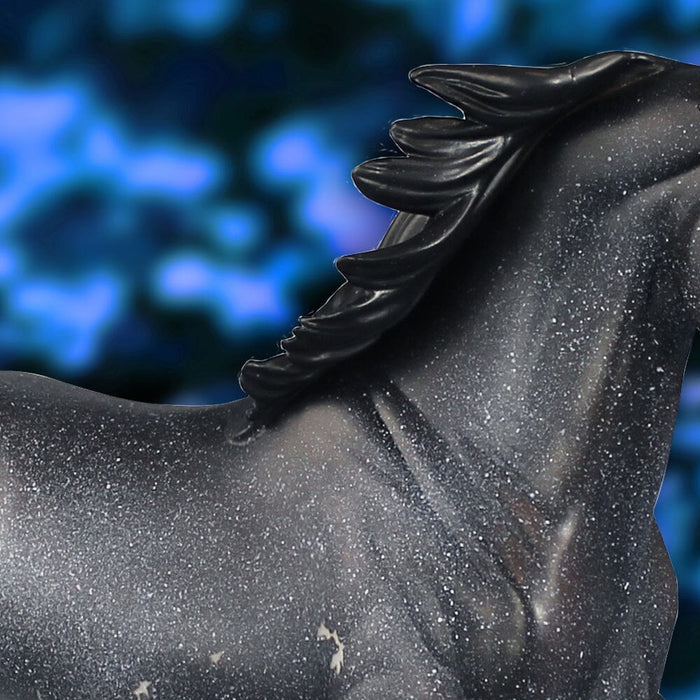 Repeat the Beat model on blue glitter background