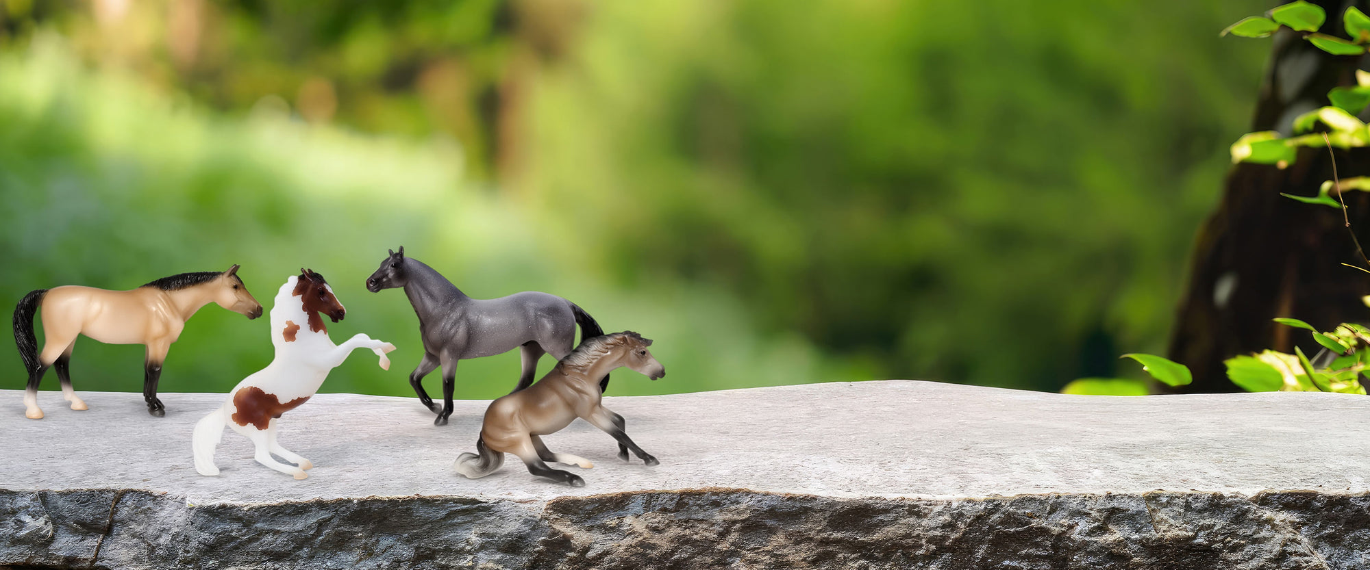 Mountain Ranch Gift Set standing on a flat stone in an outdoor setting