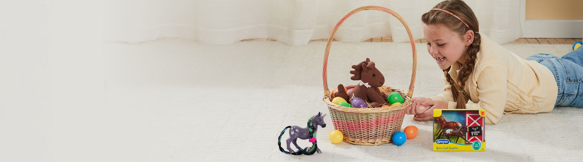 Easter Basket Ideas featuring Candy, the Easter Plush, Horse Foal Surprise, and more!