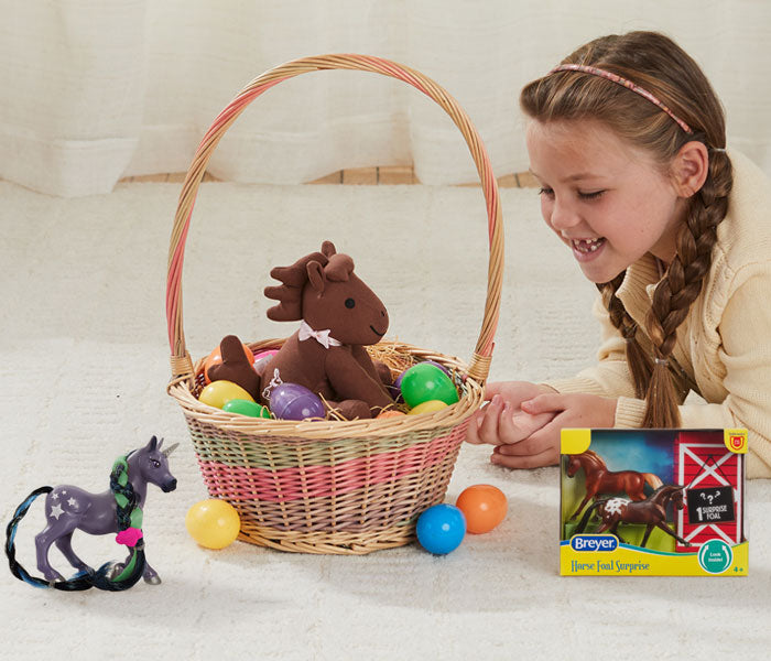 Easter Basket Ideas featuring Candy, the Easter Plush, Horse Foal Surprise, and more!
