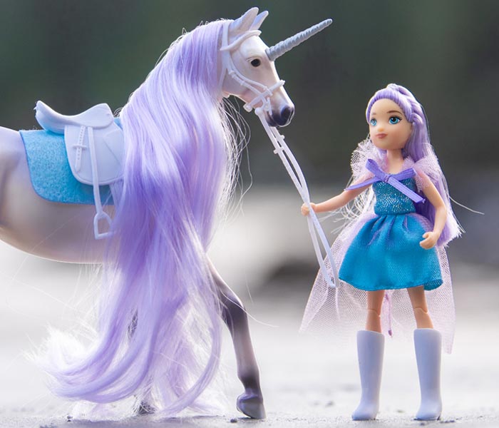 Breyer Fantasy Featuring Twila and Moonstone on a beach