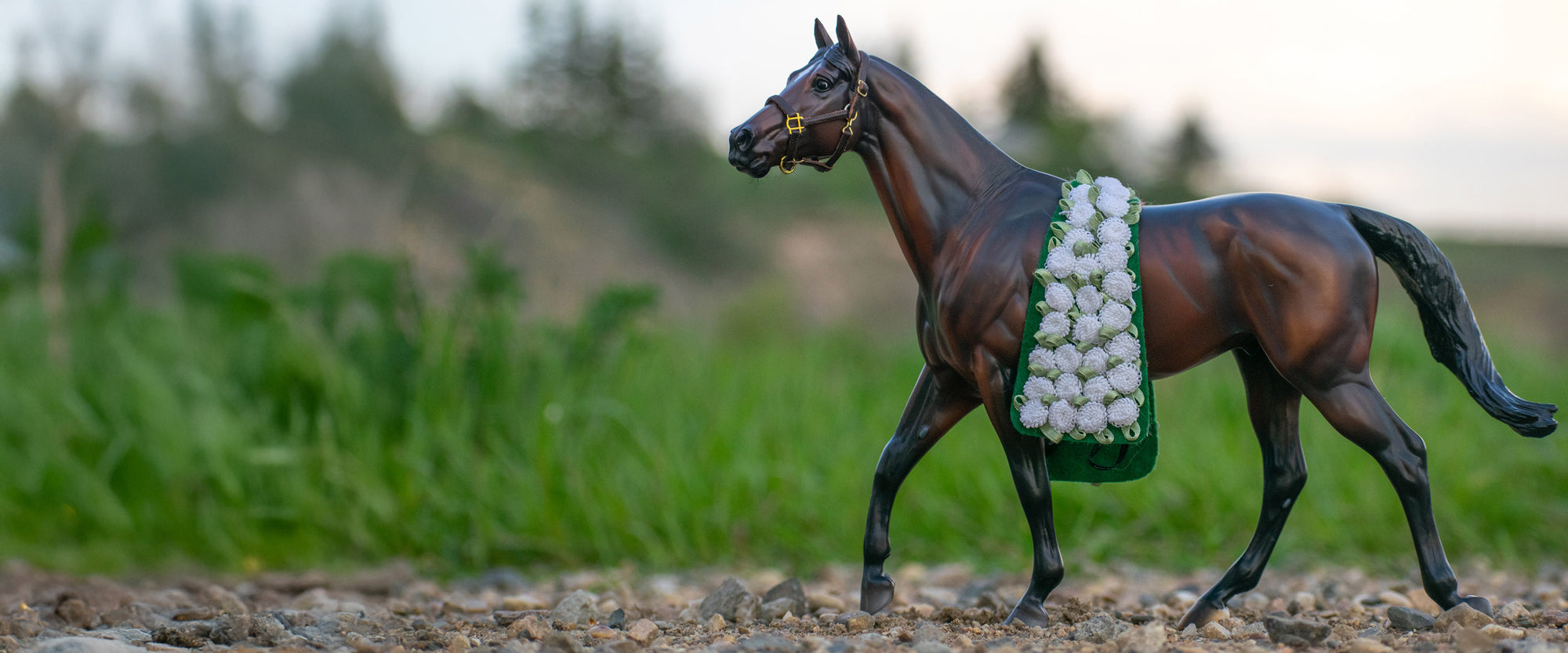 Cody's Wish Breyer Model standing in a field