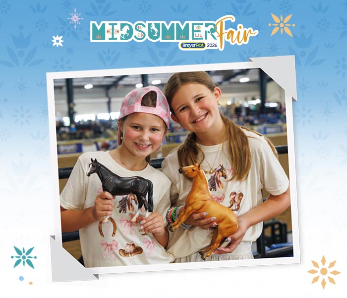 Welcome to BreyerFest Day Two - Two girls holding Breyer models at BreyerFest