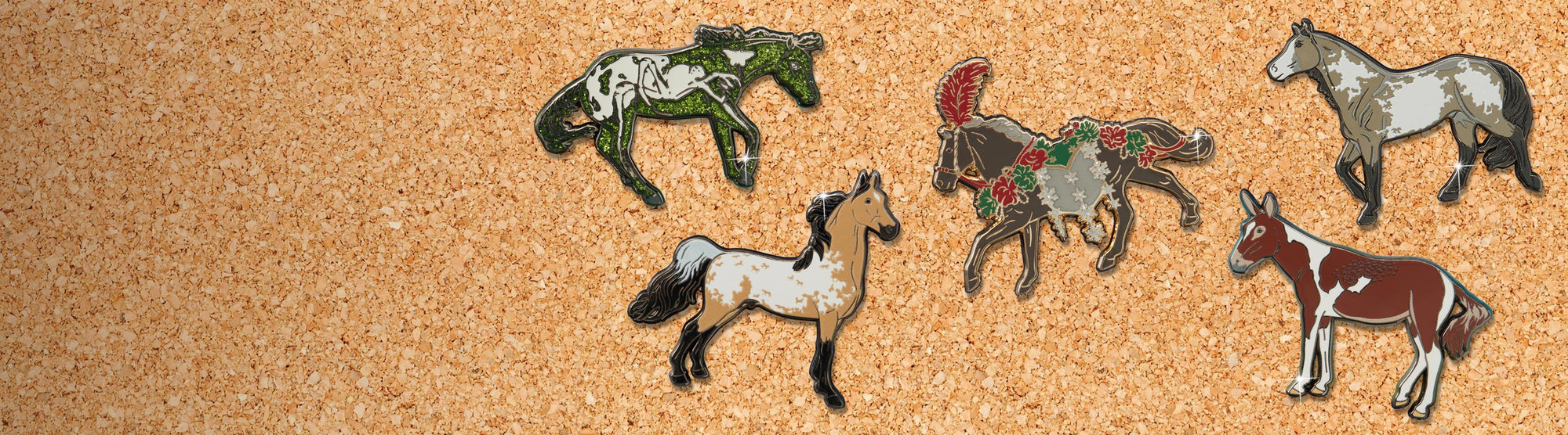 Collectable Pins on a corkboard