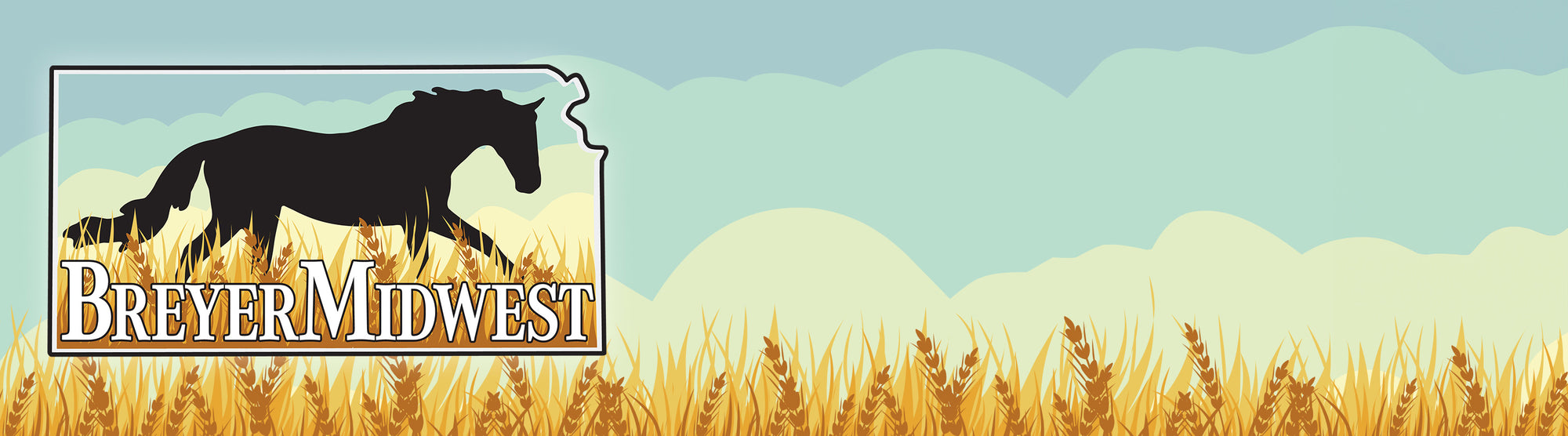 Breyer Midwest logo on a field illustration