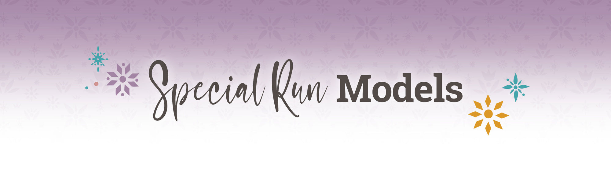 Special Run Models written on a fading purpue background - BreyerFest 2026