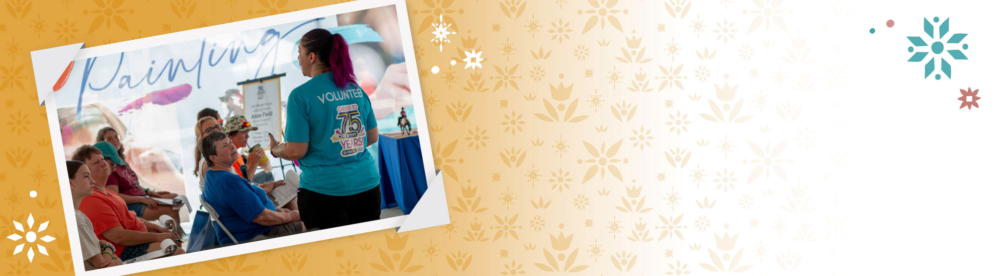 Volunteer at BreyerFest featuring an image of volunteers in a meeting