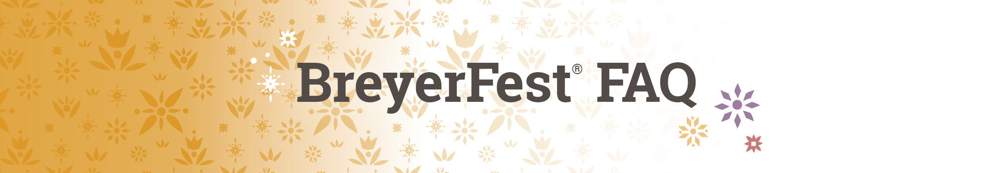 BreyerFest 2026 FAQ on a golden background