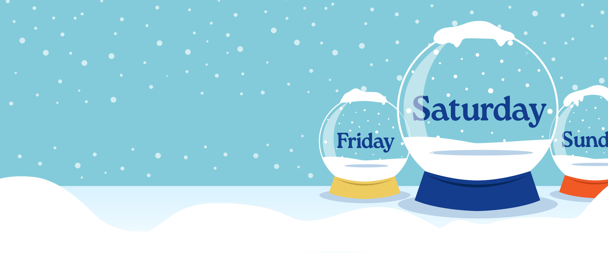 Daily Mystery Deal - Snow globe animation with Saturday