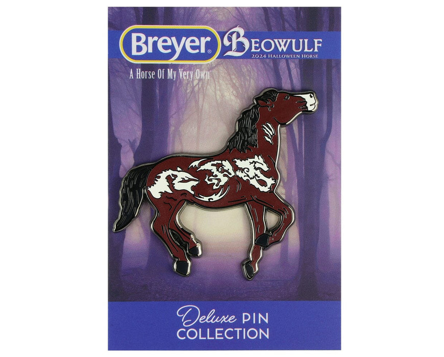Beowulf Deluxe Enamel Pin on backer