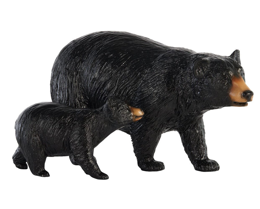 Black Bear and Cub Set in a white background facing right