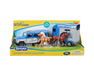 Package of Breyer Stablemates Land Rover and Trailer with 2 Stablemates Horses