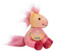 Ray featuring a pinkish-peach coat with an embroidered smiley face sun on her side