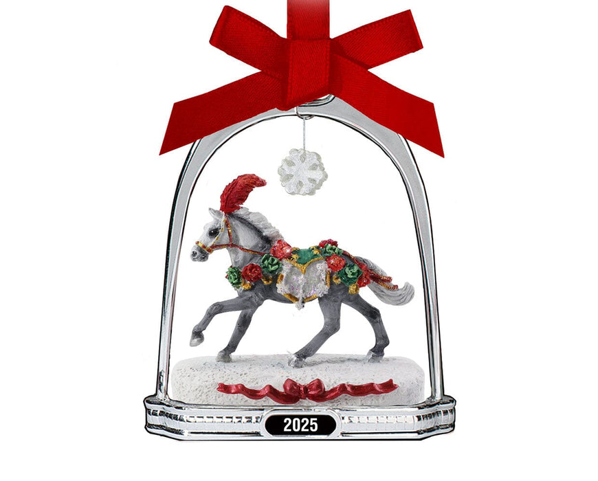 Christmas in Bloom | 2025 Stirrup Ornament on white background