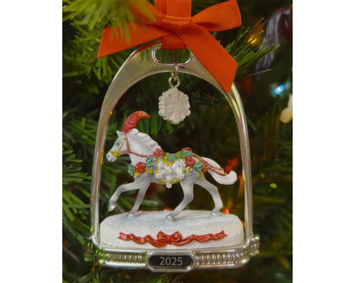 Christmas in Bloom | 2025 Stirrup Ornament on a tree