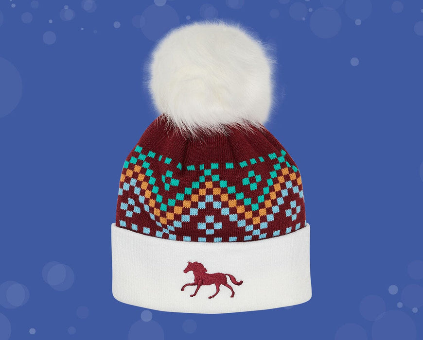 Christmas in Bloom Holiday Hat on blue background