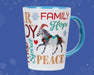 Christmas in Bloom Holiday Mug - one side shown on a blue background