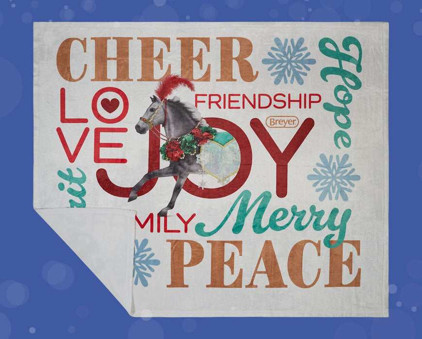 Christmas in Bloom Holiday Throw on Blue Background