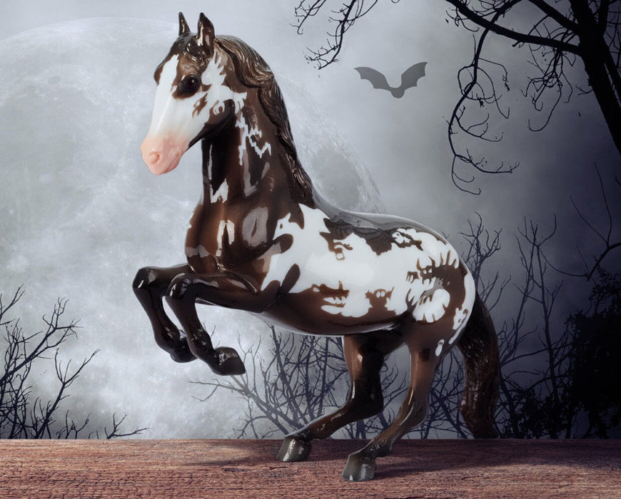 Cryptid | Freedom Series Halloween Horse on a forest with in trees and the moon in the background
