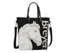 Dark Sketch Tote Bag - Breyer with Horse Image