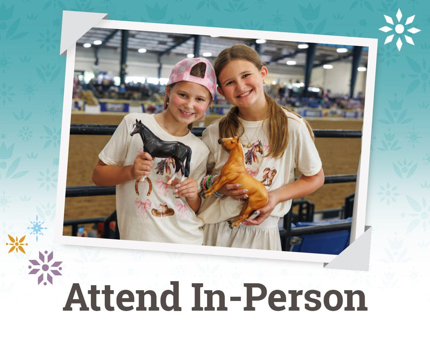 Attend In-Person - 2 children holding models at BreyerFest
