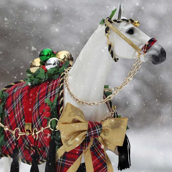 Holiday Homecoming | 2026 Holiday Horse on a snowy background