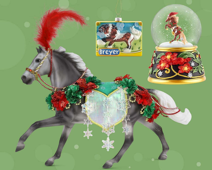 Holiday Hostess Gift Value Bundle - featuring Christmas in Bloom, snow globe and blown glass ornament