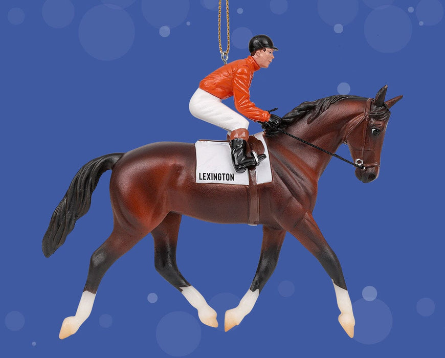 Lexington | Racehorse Ornament on blue background