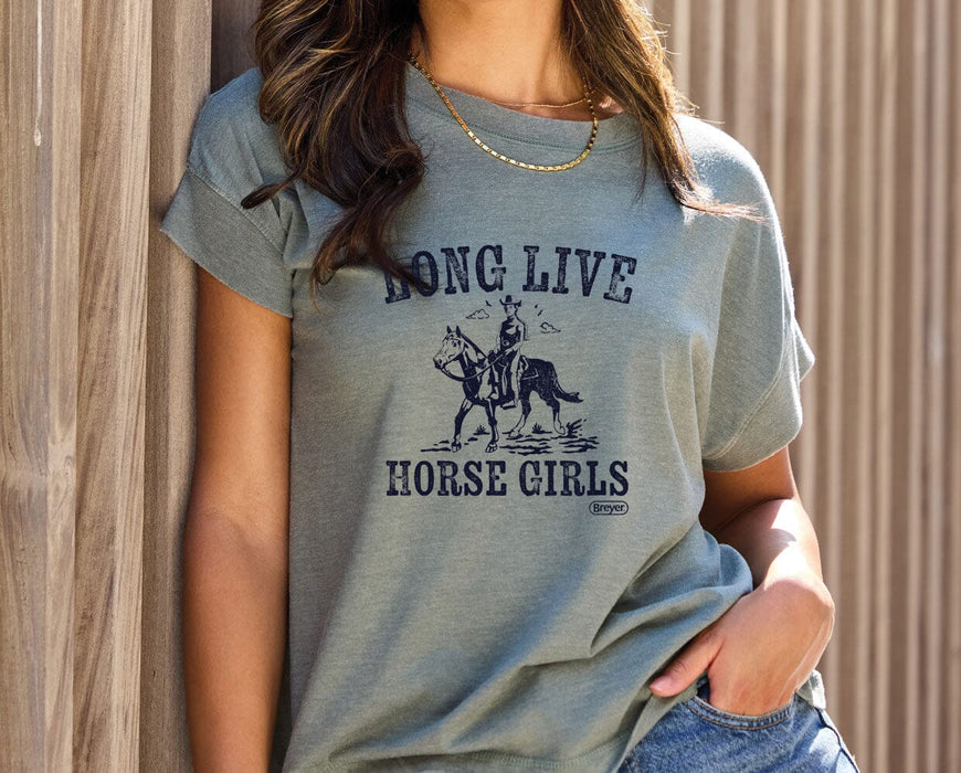 A model wearing the Long Live Horse-Girls T-Shirt