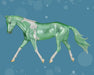 Merry_Dancer – shown in Metallic green tobiano pinto with soft blue interference 