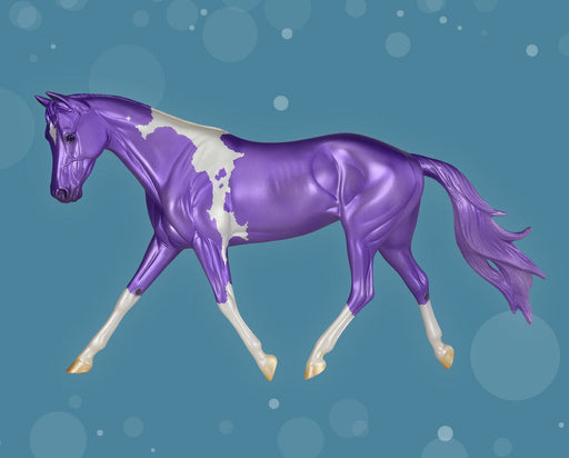 Merry_Dancer – shown in Metallic purple tobiano pinto with soft blue interference 