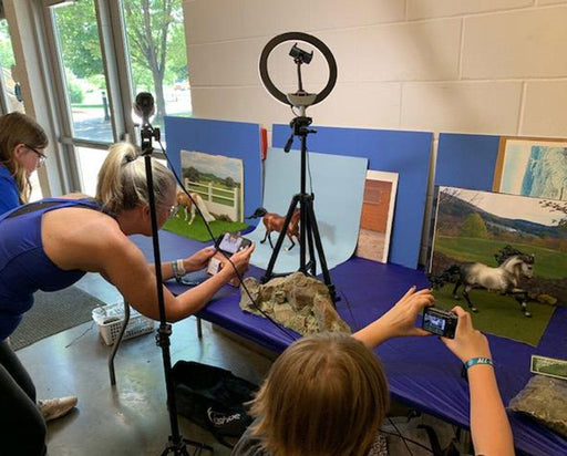 Model Horse Photography Workshop - attendees taking pictures
