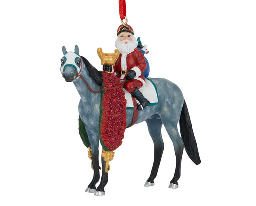 Off to the Races | 2026 Santa Ornament - facing left-front on a white background
