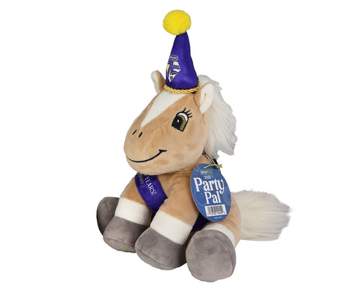 Party Pal is ready to Cheers to 75 Years in his festive blue sash and adorable party hat