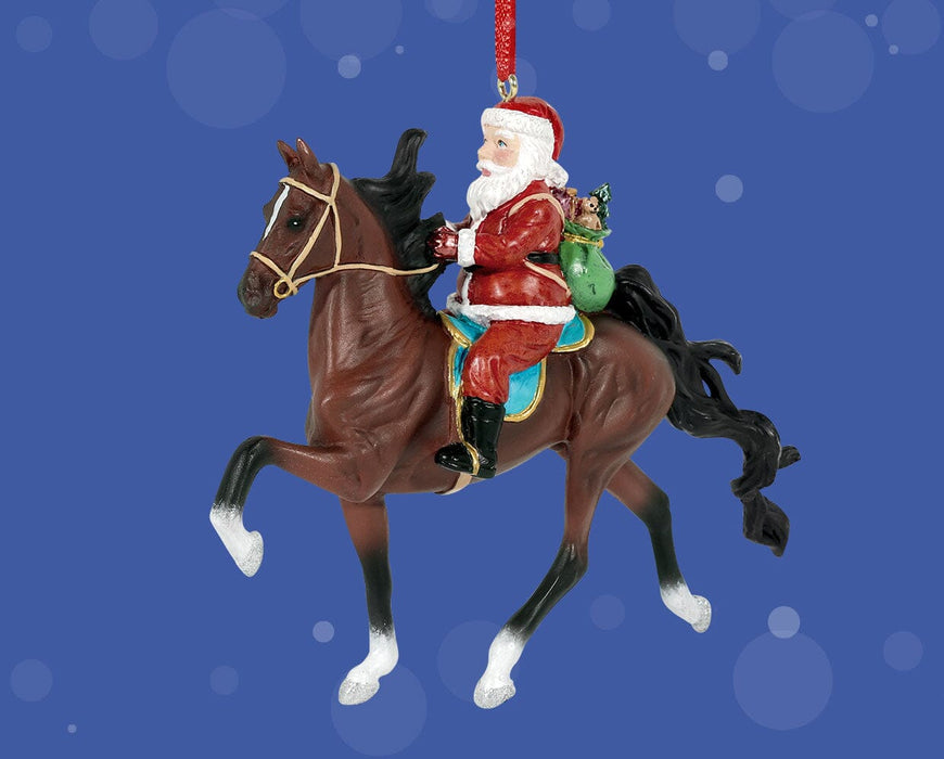 Showman Santa | 2025 Santa Ornament on blue background