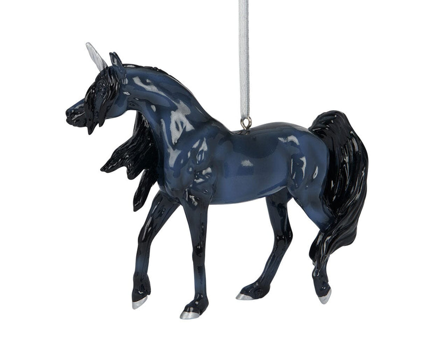Vespertine | 2026 Unicorn Ornament facing left on a white background