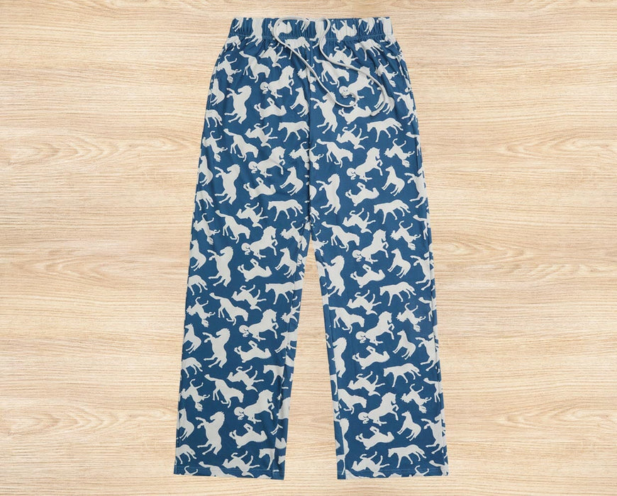 White Horse Lounge Pants | Adult Sizes on wooden background