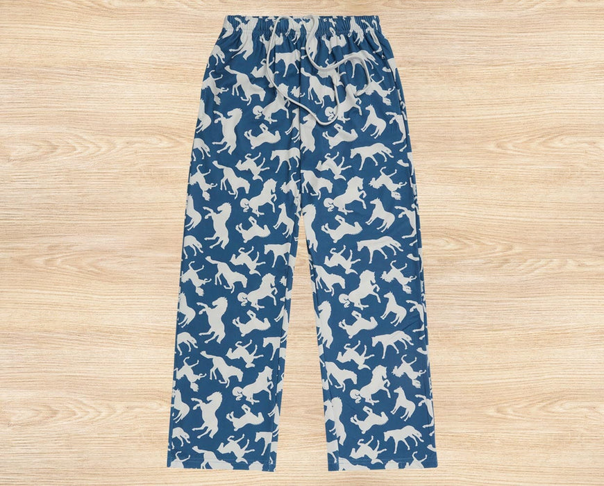 White Horse Lounge Pants | Youth Sizes on wooden background