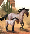 Bay Roan Mustang Foal Model Breyer