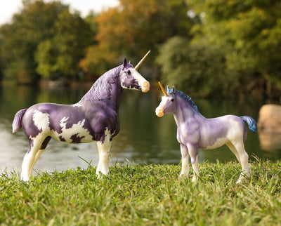 Hyacinth & Wisteria  | Unicorn Mare & Foal near a lake