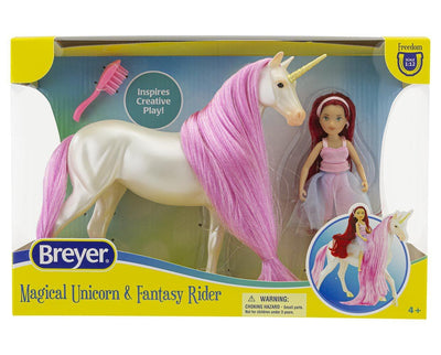 Magical Unicorn Sky and Fantasy Rider, Meadow Model Breyer