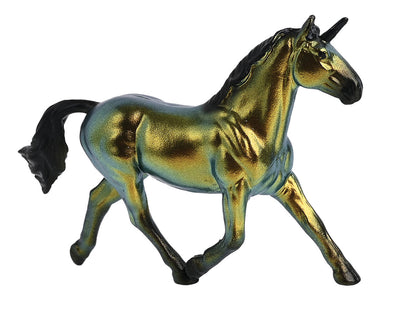 Tigers Eye - gold and blue model with black horn, hooves and tail