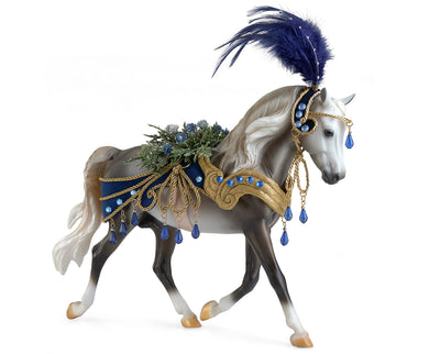 Snowbird | 2022 Holiday Horse Model Breyer. Morgan Stallion with headdress and robing.