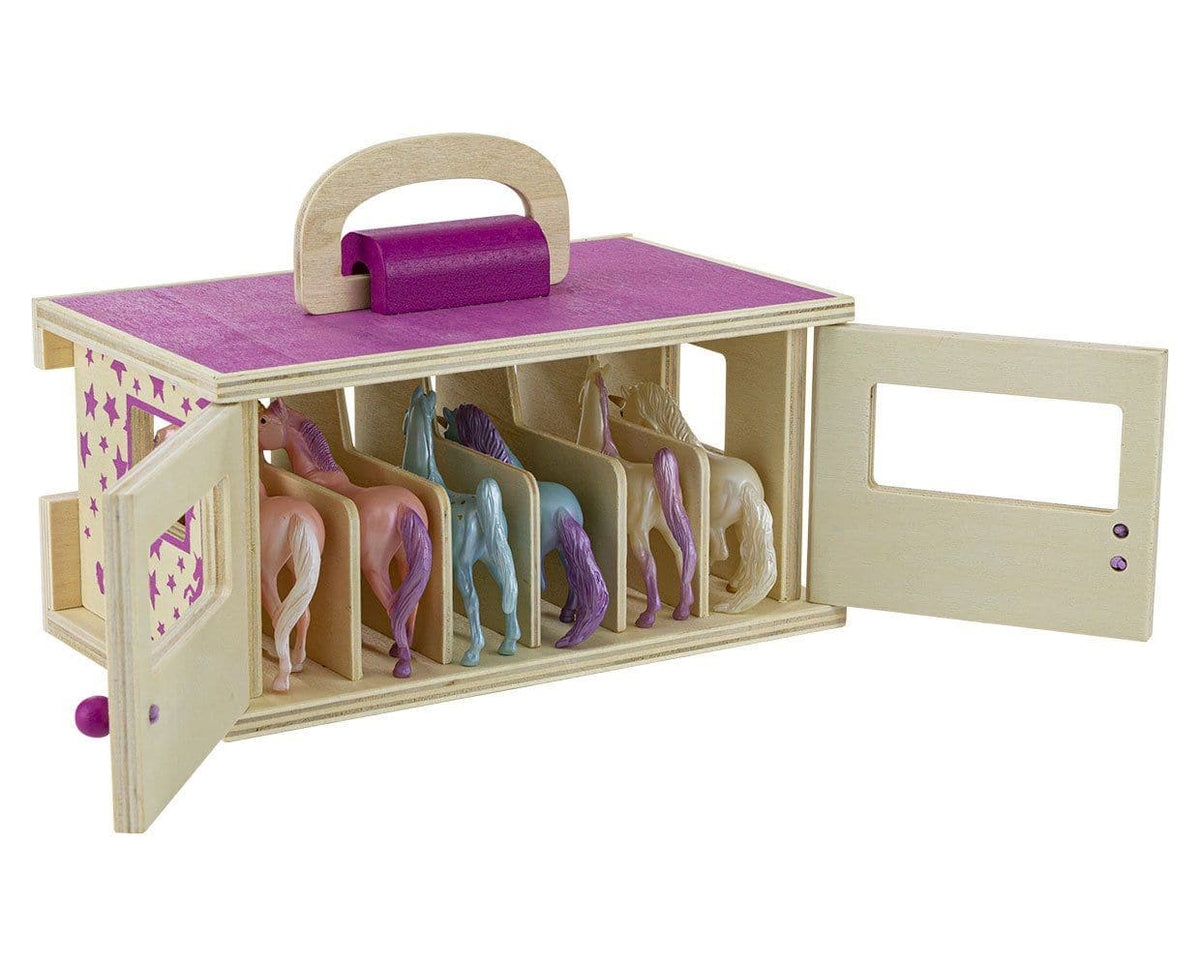 Unicorn Magic Wood Carry Stable with 6 Unicorns