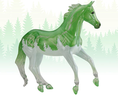 Wintergreen | Freedom Series Unicorn on forest background facing right
